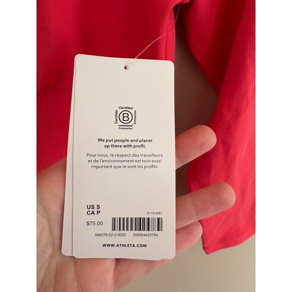 Athleta NWT Shanti Scoop 3/4 Sleeve Casual Top in Coral Size Small - Picture 5 of 12